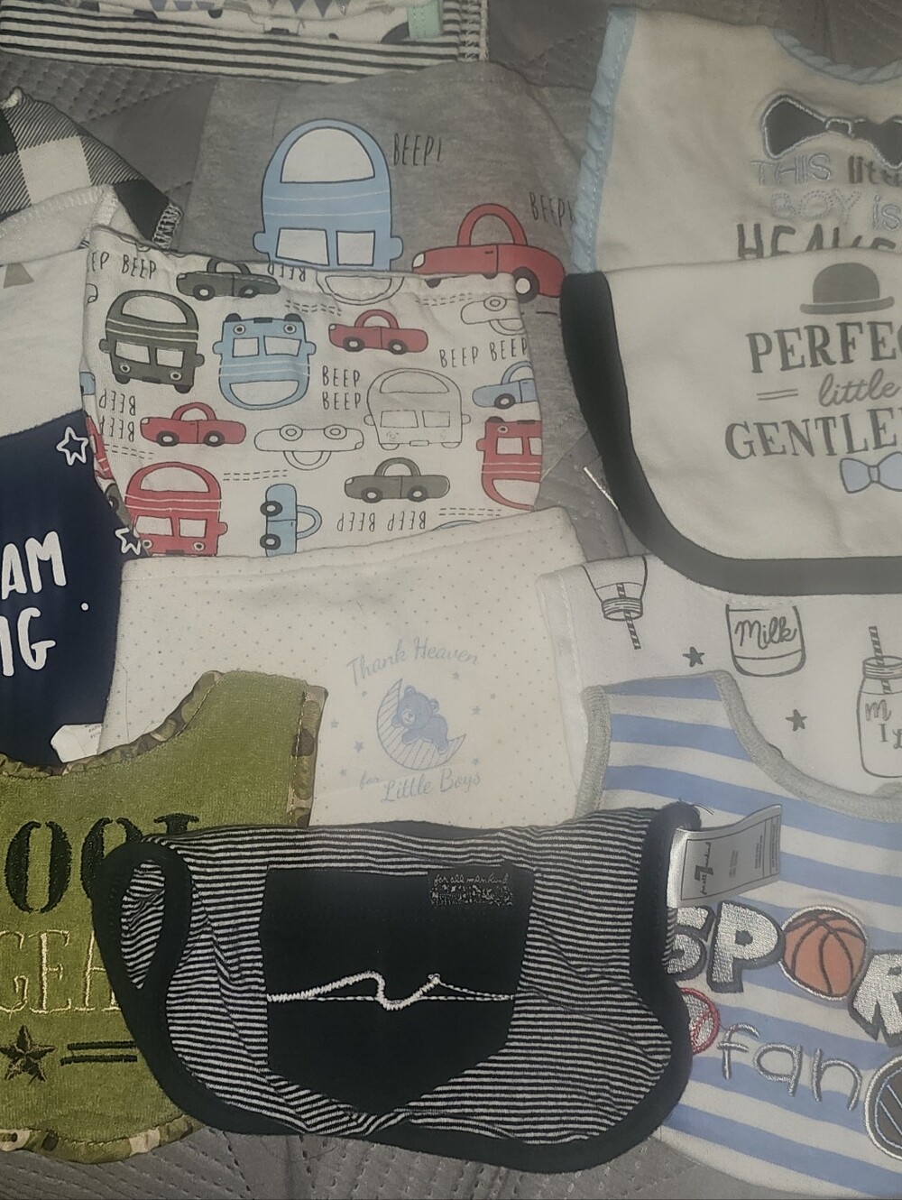 Bundle Of Baby Boy Bibs.